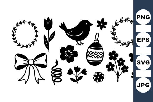 Easter Floral Clipart Set