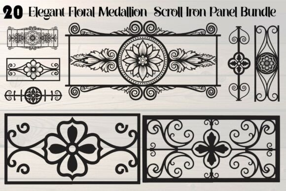 Elegant Floral Medallion Scroll Iron