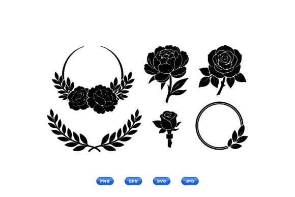 Elegant Floral Wreath Clipart