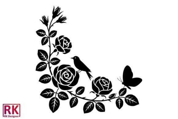Floral Bird Frame Laser Cut Vector