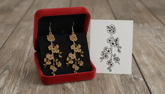 Floral Branch Earring Design