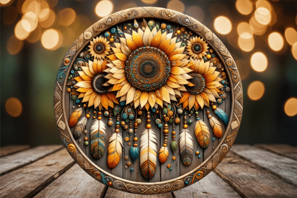 Floral Sunflower Dreamcatcher Floral Sun