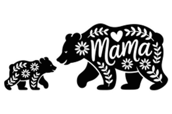 Mama Bear, Bear Family, Floral Bear Fami