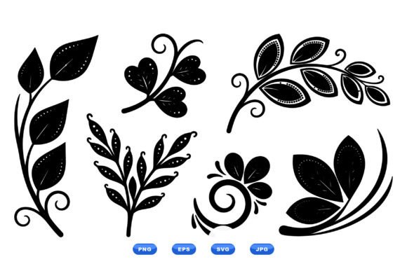 Ornamental Leaf SVG Clipart Set