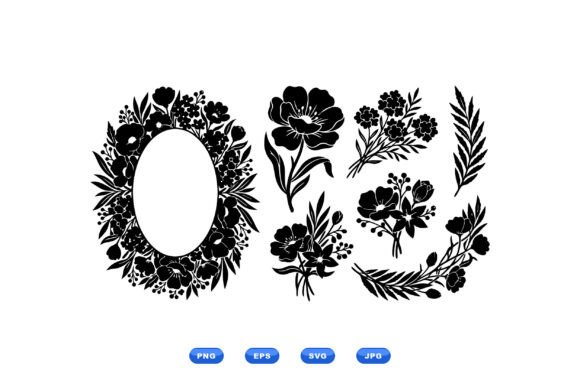 Oval Floral Frame Clipart